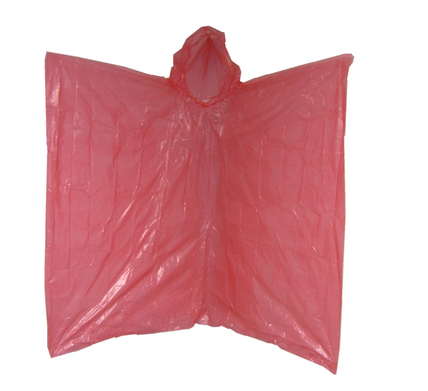 RED Emergency Disposable Polyethylene Rain Poncho .02 MM Case of 200