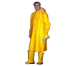 Yellow Rain Coat, 48 Inch With Detachable Hood