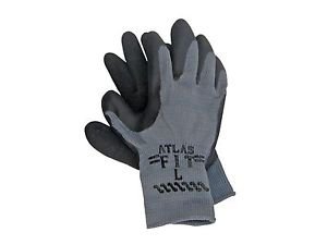 ATLAS Fit Black Rubber Coated Palm Glove, Sold by the Dozen, Size X-Large