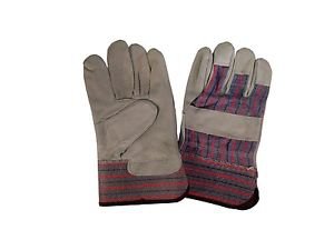 Blue Leather Palm Safety Cuff Glove, Sold by the Dozen
