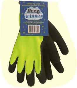 "Deep Freeze" Winter Lined Hi Viz Knit Glove, Black Palm, Size XL Sold by Dozens