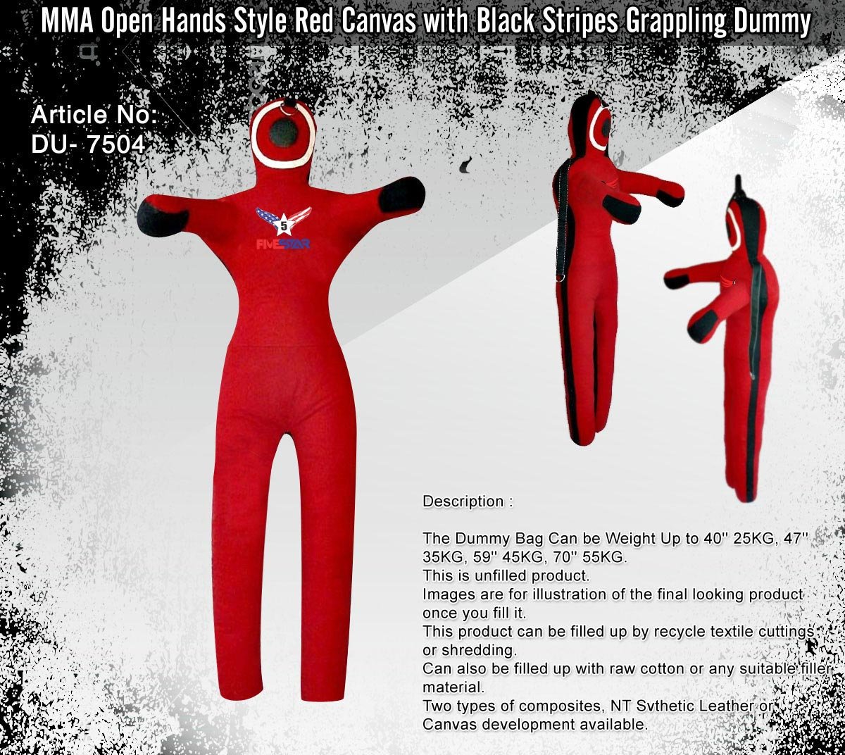 All Red Wrestling Judo Martial Art Grappling Dummy