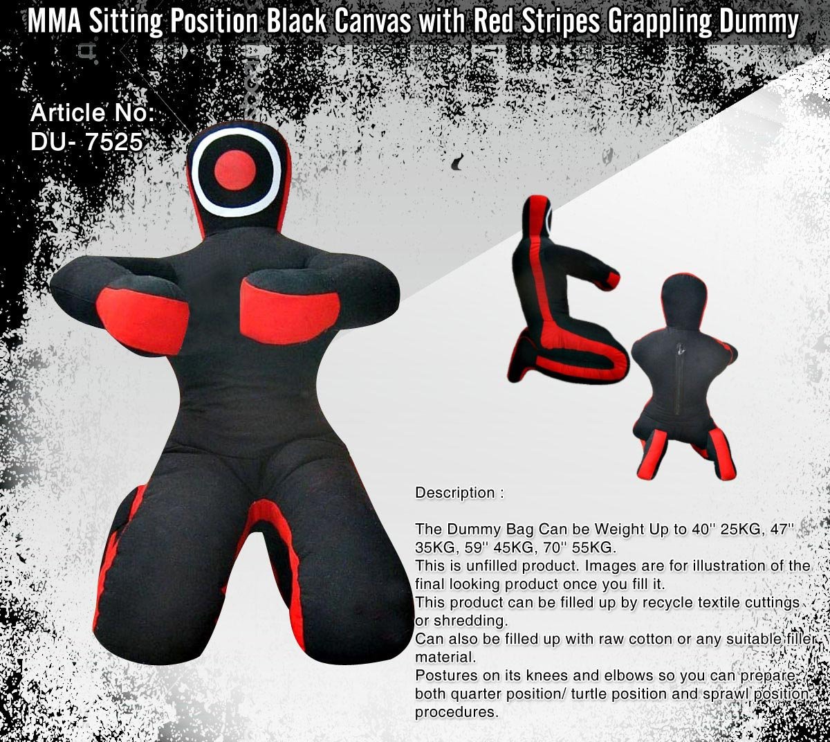 Black Canvas Made JiuJitsu Dummy 69''