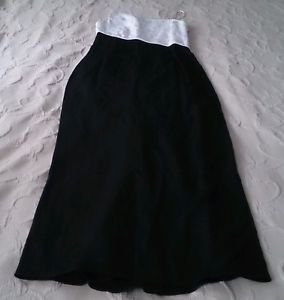 Scott McClintock off shoulder sleeveless w/train Formal white/black Dress 10 USA