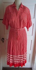Vintage Liz Claiborne Dresses Womens 4 Mid Century Mod Striped Rayon Shirt Dress