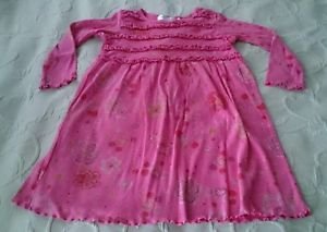 Girls Fresh Produce brand 100% cotton dress size 4 Long Sleeves flowers circles