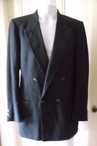 Pierre Cardin Double Breasted Gold Logo Button Wool Sportcoat Jacket Blazer USA
