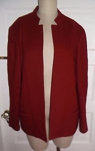 Vintage Womens Hannington Boston Open Front Woven 100% Wool Jacket Blazer L