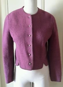 Vintage Northern Isles Boiled Wool Cropped Button Up Sweater Jacket Womens 6