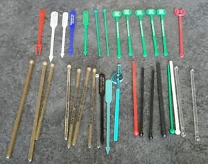 32 Vintage Restaurant Branded SWIZZLE Stir Sticks ciad Mile Fialte Foxwoods