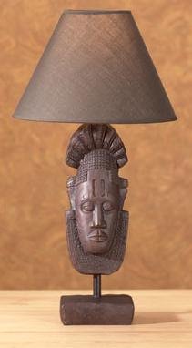 African Tribal Mask Lamp