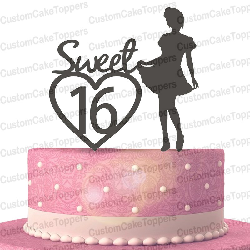 Sweet 16 Birthday Cake Topper, 16th Birthday Cake Topper, Sixteen Cake Topper