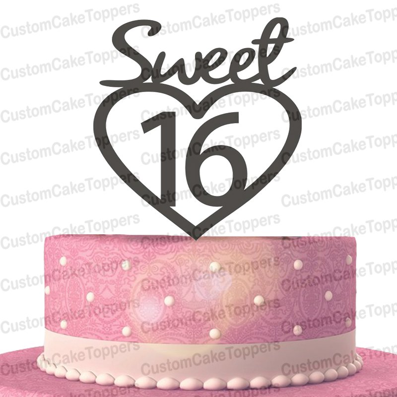 Sweet 16 Cake Topper,16th Birthday Cake Topper,Sweet Sixteen Birthday Girl Cake Topper