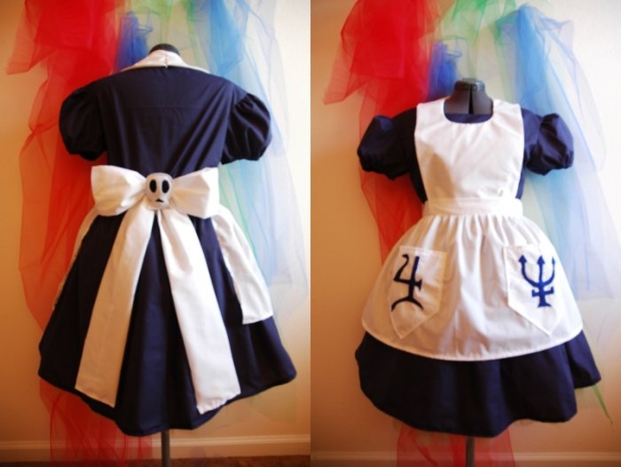 American McGee Spooky Alice In Wonderland Costume Dress Cosplay