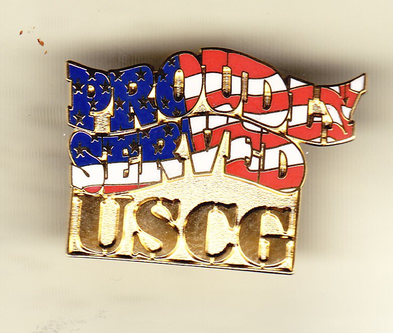 Proudly Served Coast Guard Hat Pin