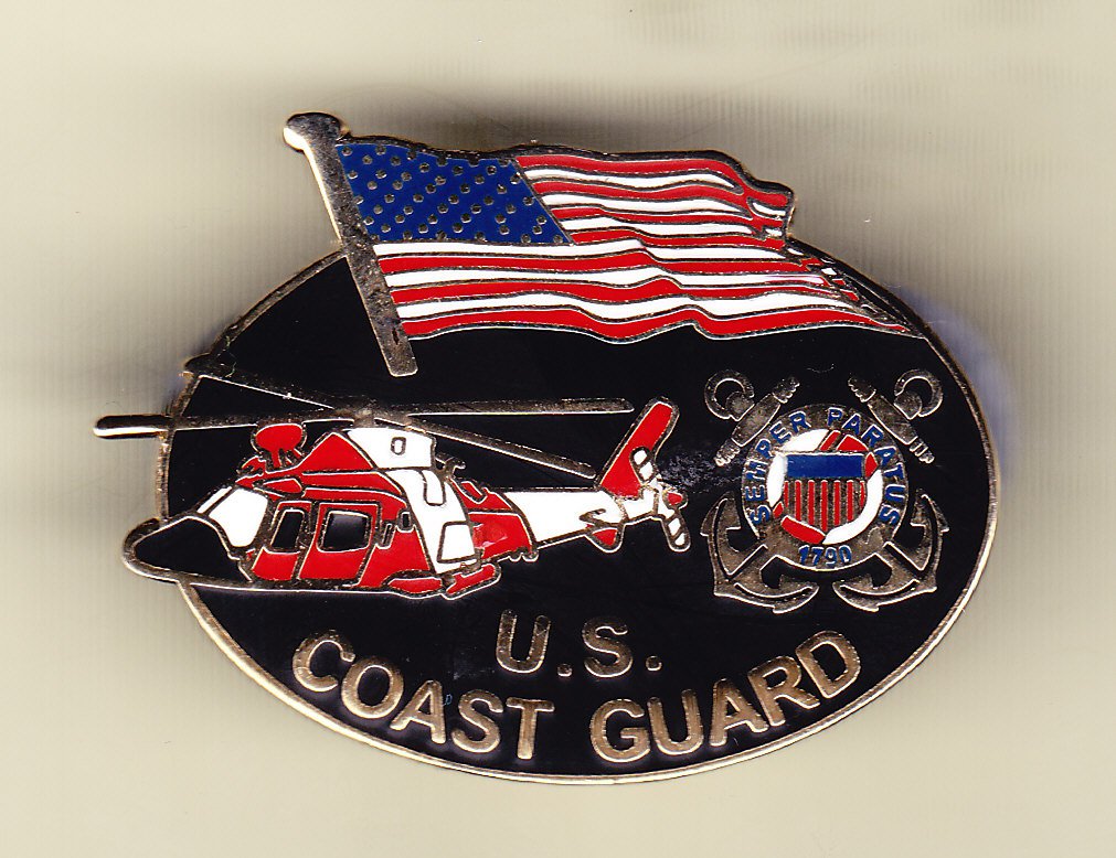Coast Guard with Flag/Helicopter Hat Pin