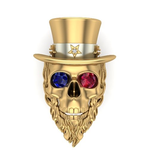 Men 10 kt Uncle Sam the Biker Ring