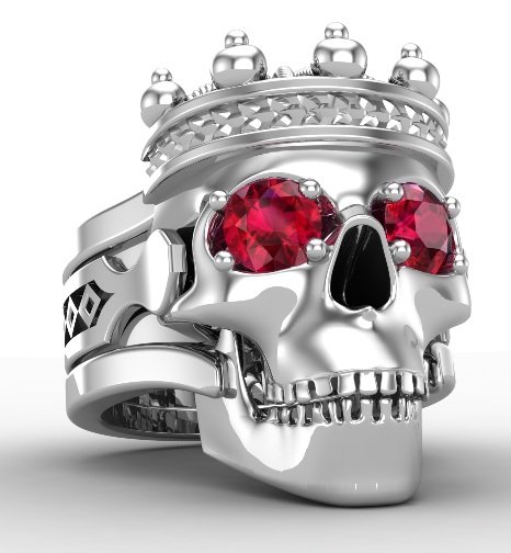 Men's Skull King Ring Large Format