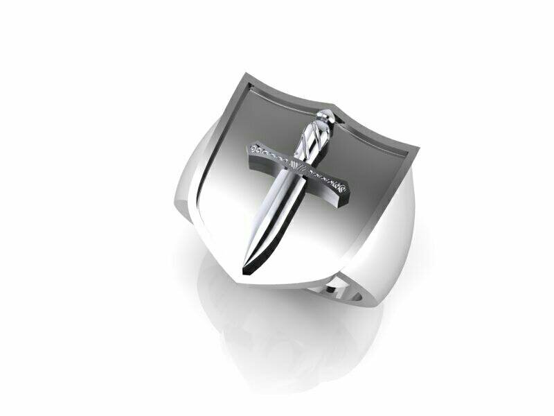 Men's Signet Ring Dagger Style