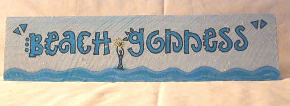 Beach Goddess--A Rustic Picket Handpainted Sign
