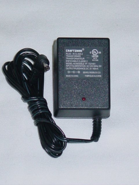 Craftsman 7221801 Transformer AC Adapter 3V 160mA Charger for Screwdriver 973.111380