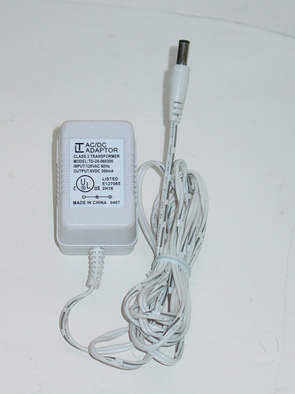 LT TD-28-060300 AC Adapter 6V 300mA