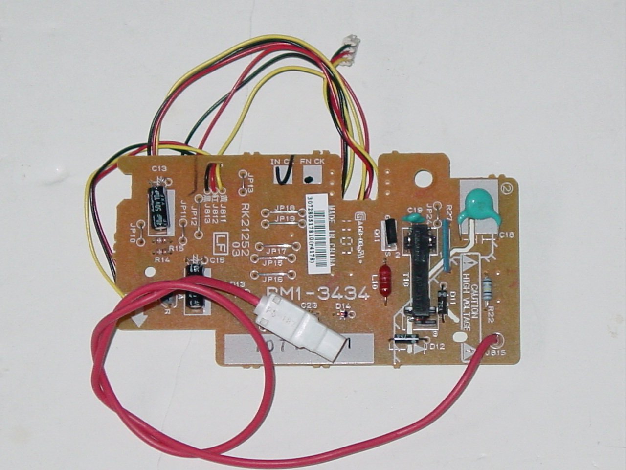HP RM1-3434 LaserJet Color Printer Sub-High Voltage Power Supply Control Board