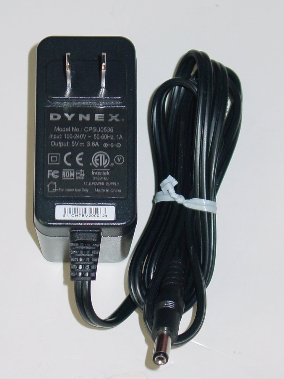 Dynex CPSU0536 AC Adapter 5V 3.6A