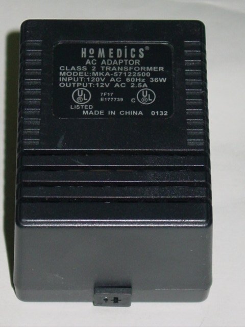 Homedics MKA-57122500 (without cord) AC Adapter 12VAC 2.5A