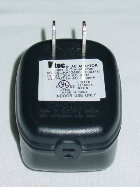 Ktec KA12A060100034U (without cord) AC Adapter 6VAC 1000mA