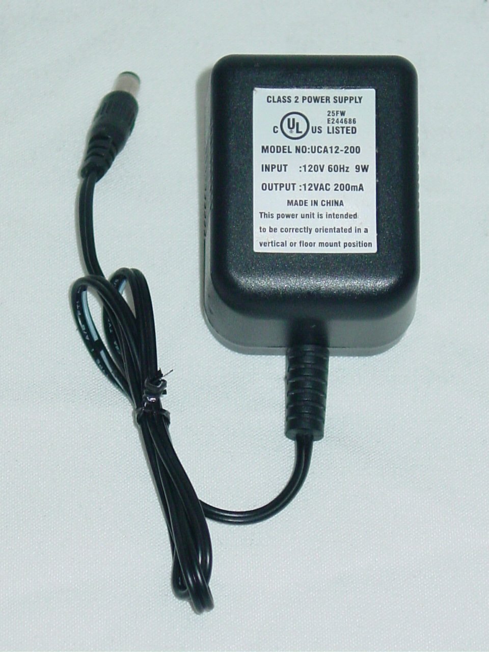UCA12-200 AC Adapter 12VAC 200mA UCA12200
