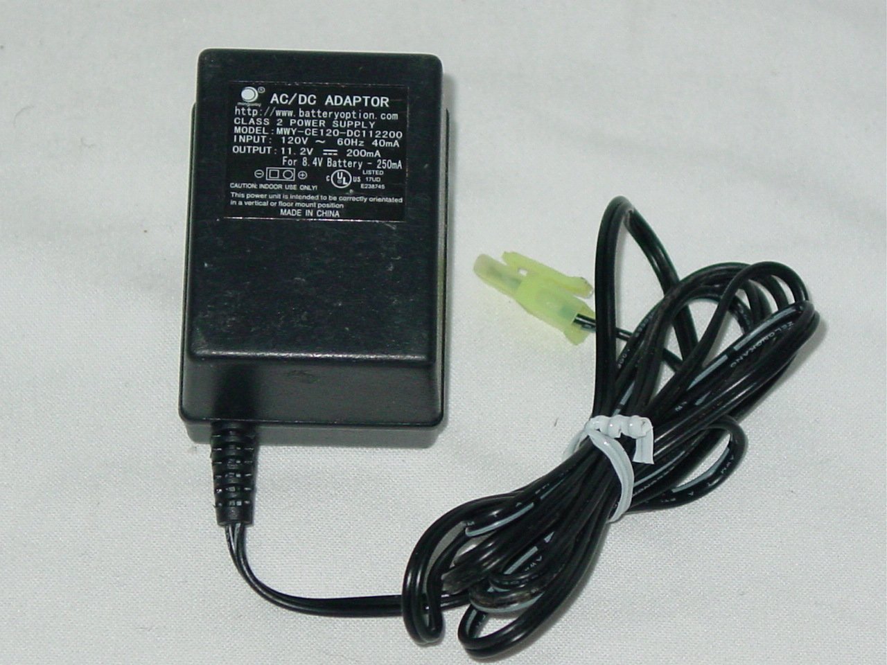 Mingway MWY-CE120-DC112200 Battery Charger AC Adapter 11.2V 200mA