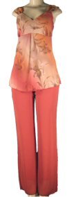 Missy 2 Piece Pant Sets with Sleeveless Baby Doll Style Top
