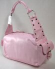 Single Strap Handbags with Pyramid Stud Accents and End Pouches