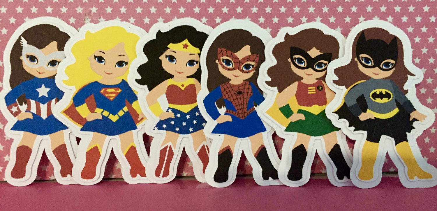 Superhero Girls Die Cuts Set Of 6 (5.5"Tall)