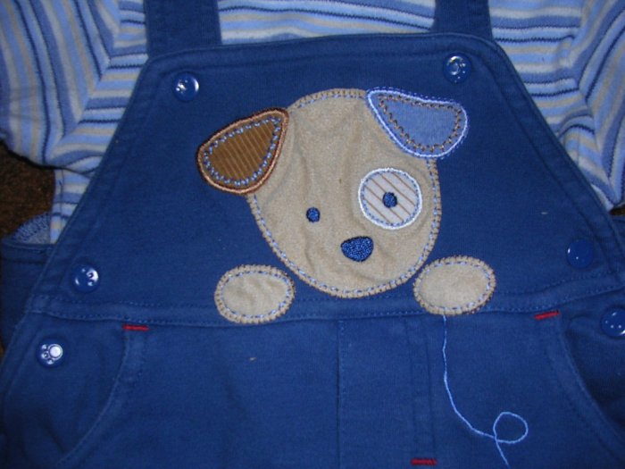 CARTERS 2 PC OUTFIT. COTTON OVERALLS AND SHIRT