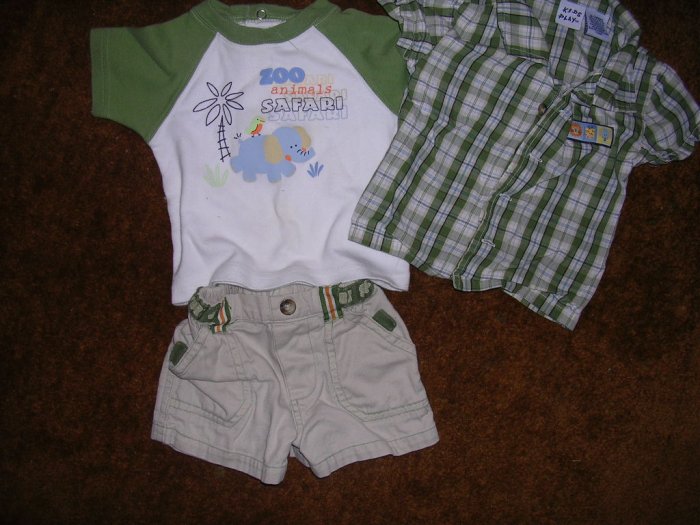 BOYS 0-3 MOS 3 PC OUTFIT.