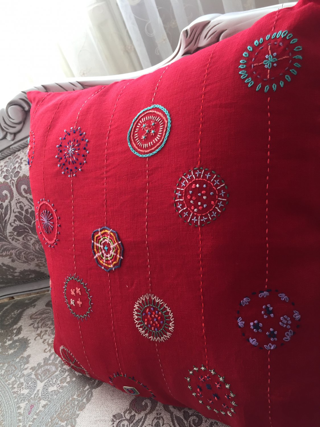 Decorative Pillow Cover for Christmas- Elegant Red