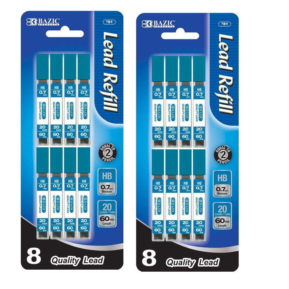 2x Bazic 0.7mm Lead Pencil Mechanical Lead Pencils