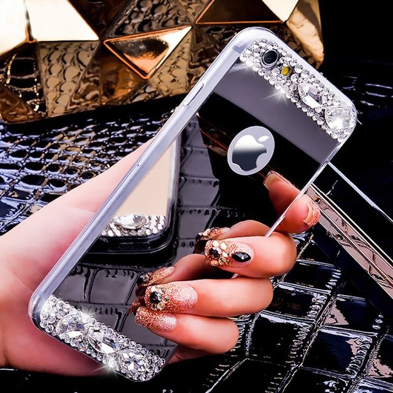 Luxury-Gold-Mirror-Case-For-iPhone-7-Plus-Glitter-Diamond-Acrylic-Soft-Slim