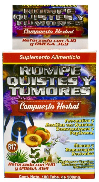 Rompe Quistes Y Tumores 100 Tabletas 500mg 100 ORIGINAL