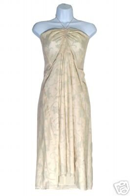 NEW J CREW IVORY FLORAL EMBOSSED BEACH HALTER DRESS 10