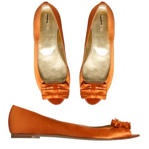 NEW J CREW DANIELA SATIN BALLET FLATS in MANDARIN ORANGE sz 6