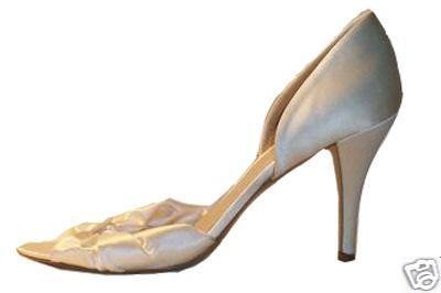 NEW J CREW HADLEY SATIN KNOTTED D'ORSAY HEELS in IVORY sz 6