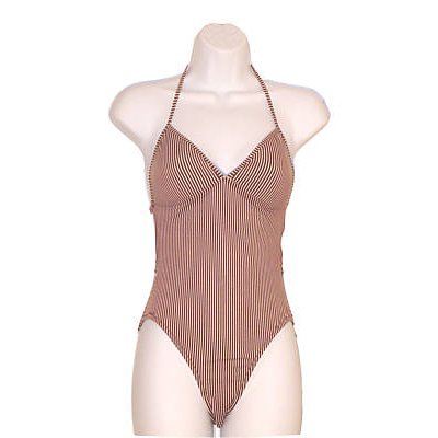 NEW J CREW HALTER BROWN STRIPED BATHING SUIT sz 6