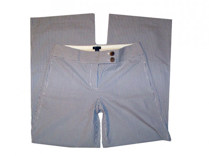 NEW J CREW FAVORITE FIT SEERSUCKER LUDLOW WIDE-LEG TROUSER PANTS sz 10