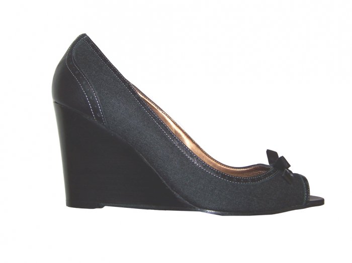 NEW J CREW ETTA FLANNEL PEEP-TOE WEDGES size 9