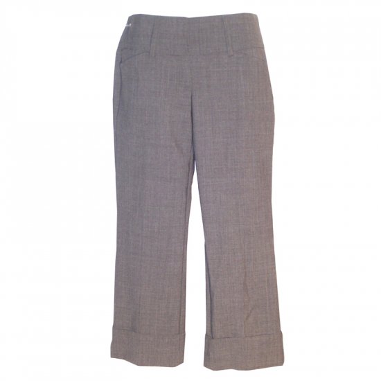 NEW EXPRESS EDITOR HEATHER GREY CHARCOAL CUFFED CAPRIS size 0