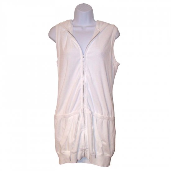 JUICY COUTURE LONG WHITE TERRY COVER-UP - XL