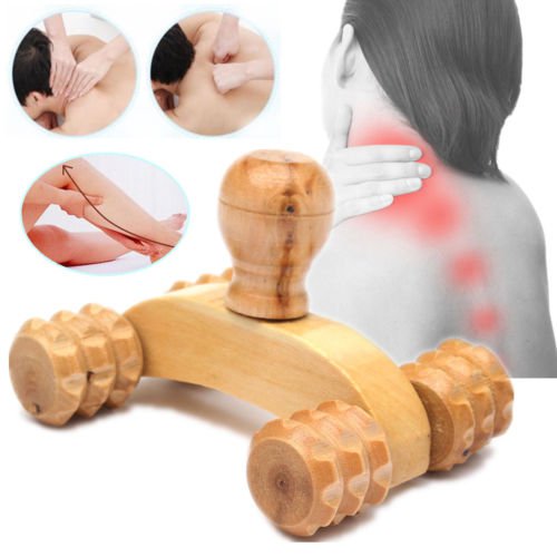 Wooden Car Roller Relaxing Massage Tool Reflexology Face Hand Foot Back Body Therapy